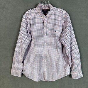 Vineyard Vines Shirt Adult M Slim Whale Button Front & Collar. Cotton Blend Mens